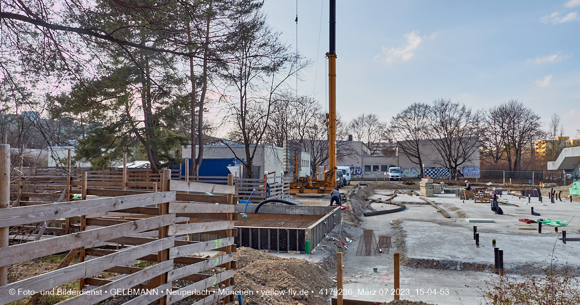07.03.2023 - Baustelle an der Quiddestraße Haus für Kinder in Neuperlach